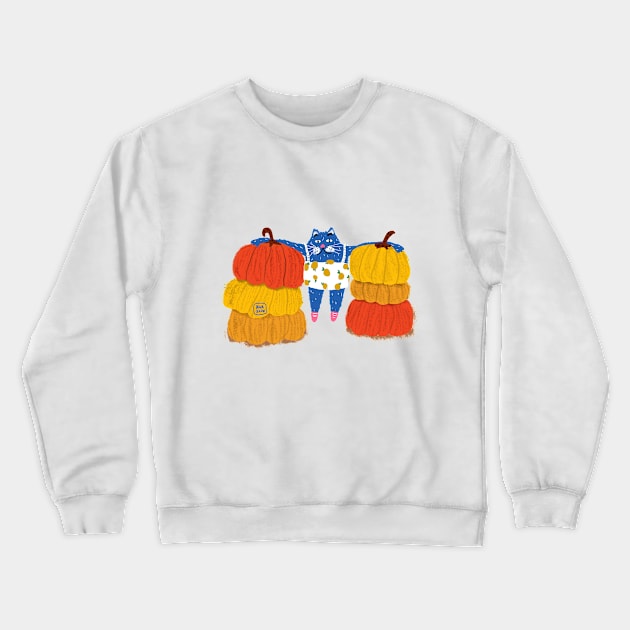 Pumpkin cat Crewneck Sweatshirt by Iruksson